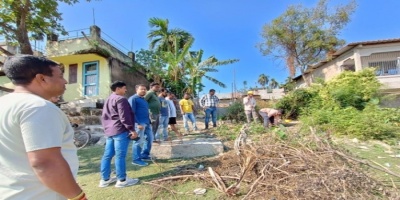 Fixing of Benchmark for starting of survey at North Guwahati (Representative from the Contractor, TSSC and Technical Team of Society.) 